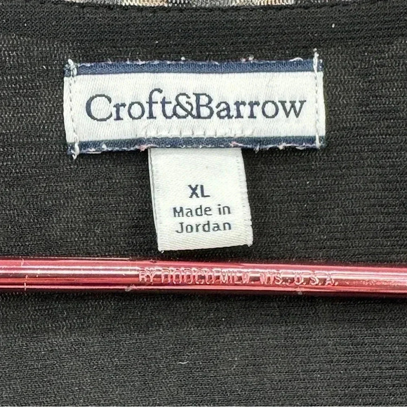 Croft & Barrow Womens Multi Color Pullover Blouse XL Black Tan 3/4 Sleeves Lined - Picture 5 of 11